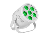 EUROLITE komplektas 2x LED Silent Par 6 QCL Grindų baltas + Minkštas krepšys