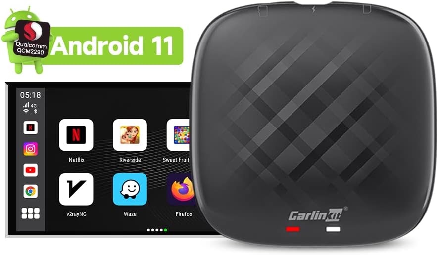 Carlinkit Android 11 CarPlay TBox Mini, belaidis Android Auto ir Apple CarPlay adapteris