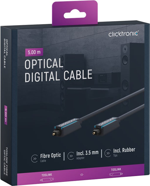 Clciktronic Toslink Cable, (5 m.) TOSLINK kabelis