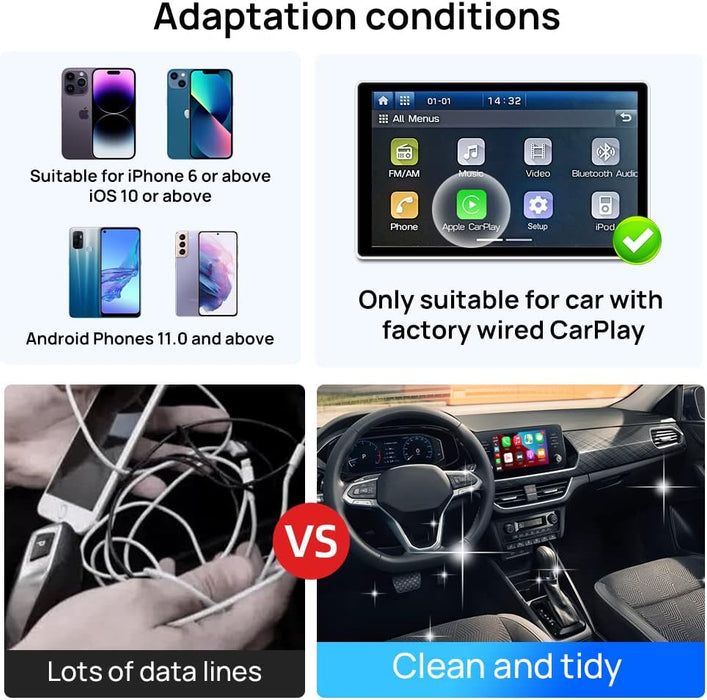Carlinkit Android 11 CarPlay TBox Mini, belaidis Android Auto ir Apple CarPlay adapteris