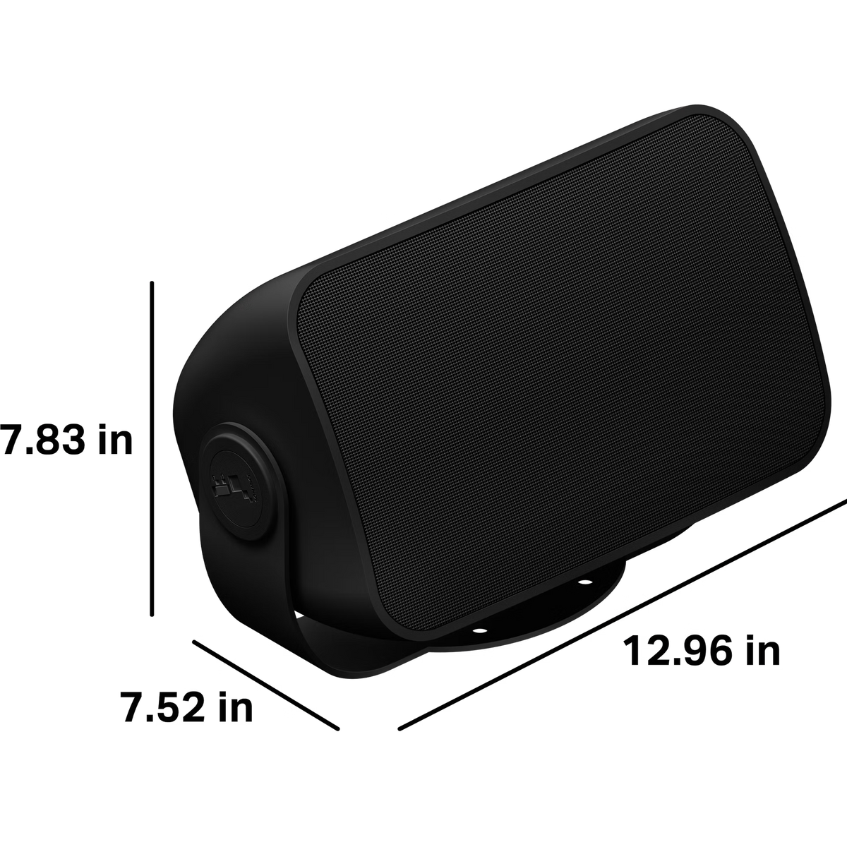 Sonos OUTDOOR BY SONANCE, lauke montuojamas garsiakalbis - Juodas garsiakalbis su matmenų žymomis