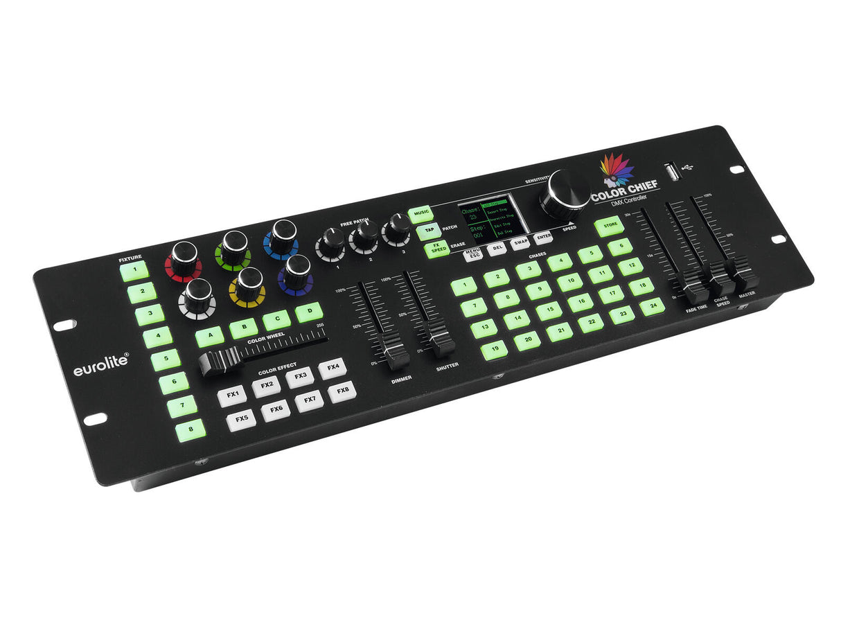 EUROLITE Komplektas 2x LED KLS-180 + 2x LED WF-40 + DMX LED Color Chief Valdiklis