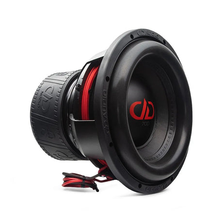 DD AUDIO 712g-D2 - Raudonos laidai, juodas garsiakalbis, logotipas