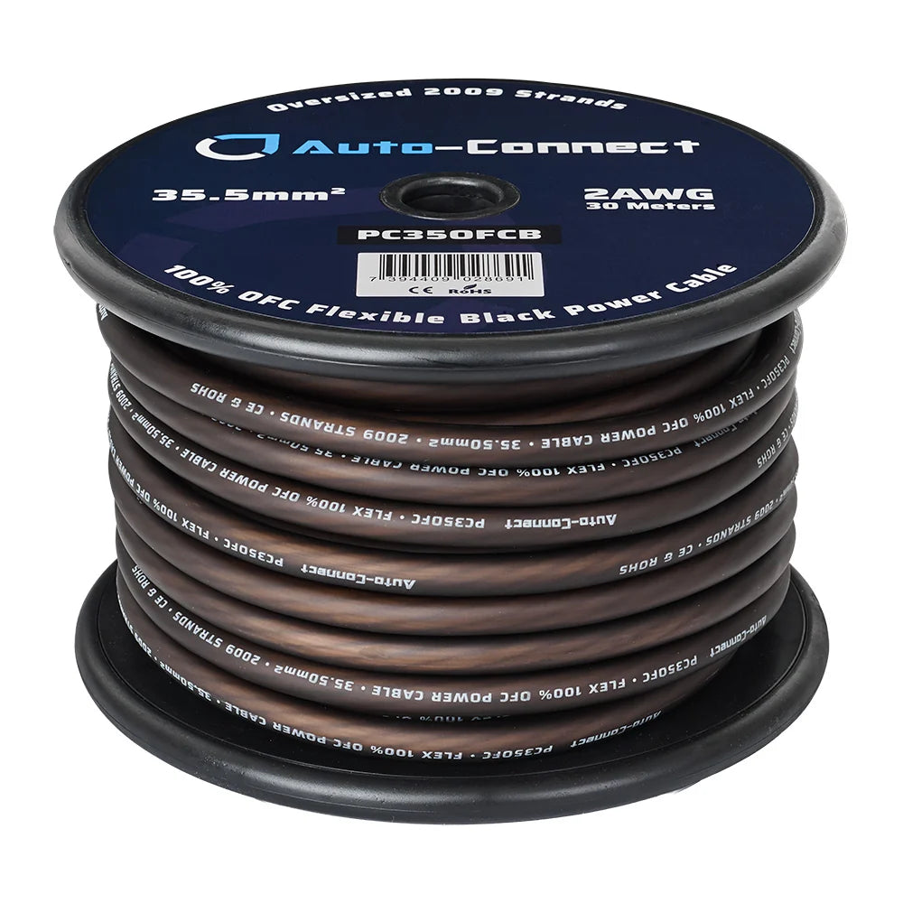Auto Connect PC35OFCB, 35.5mm² / 2 AWG maitinimo kabelis iš 100% OFC