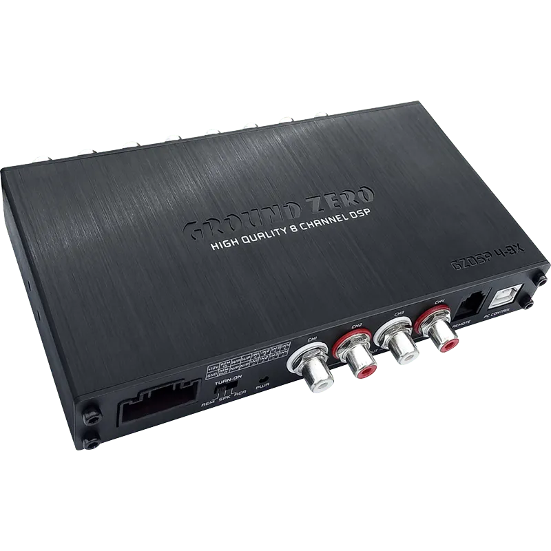 8 kanalų garso stiprintuvas su skaitmeninio signalo procesoriumi Ground Zero GZDSP 4-8X