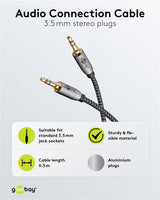 Goobay Plus Audio Connection Cable, 3,5 mm AUX stereo kabelis, 0.5 m