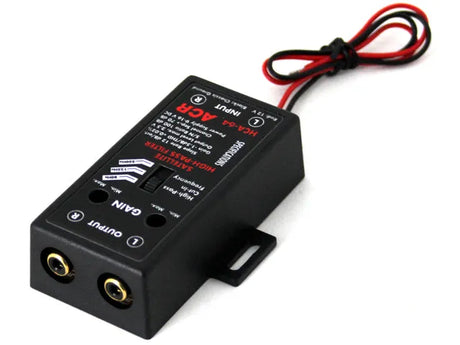 ACR, HCA-64 elektroninis aukštų dažnių (high-pass) filtras - Jungtys ir maitinimo laidai iš vieno krašto