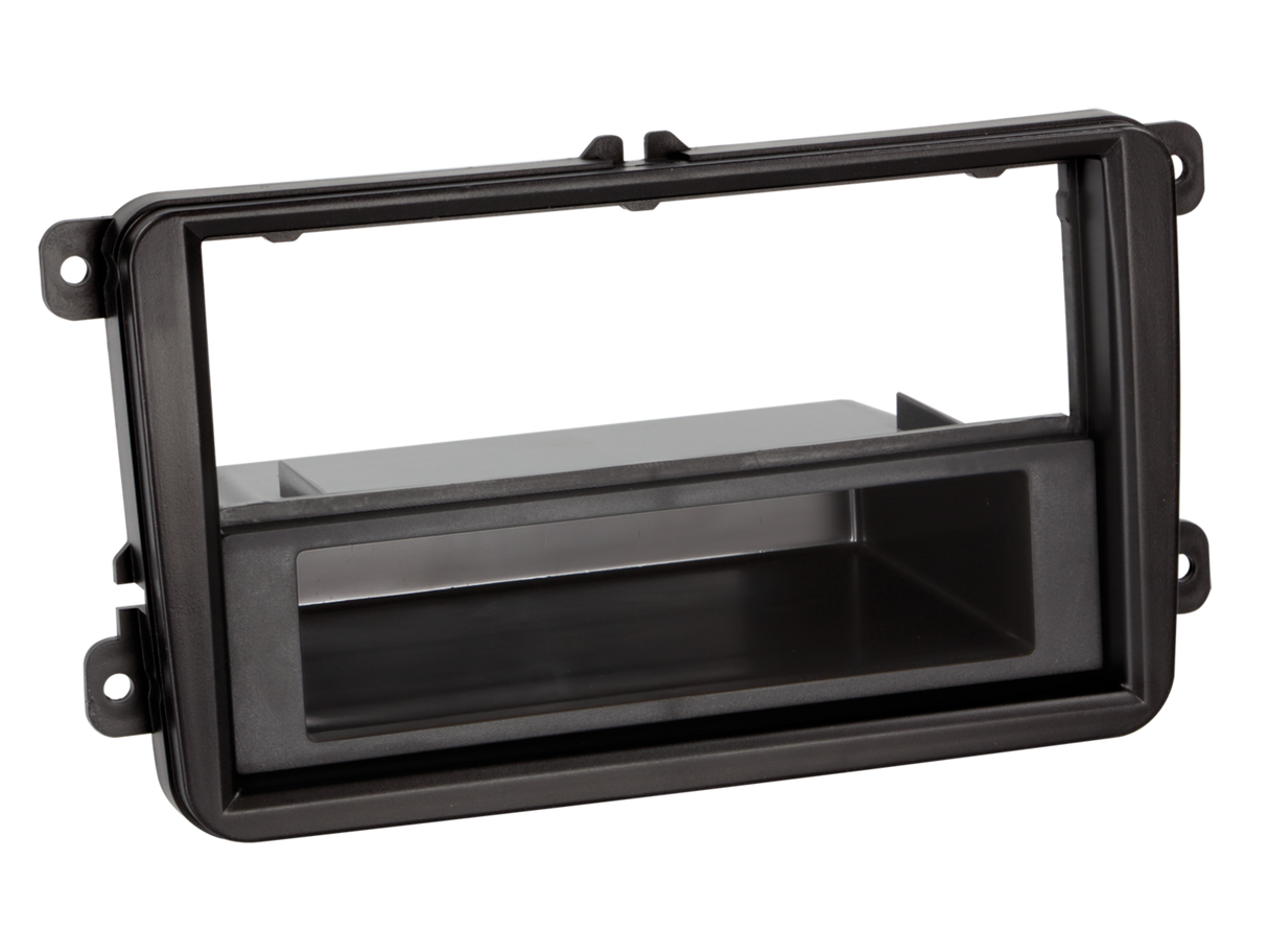 ACV 2-DIN fasadinis skydelis su kišene Seat / Skoda / VW juodas 100621