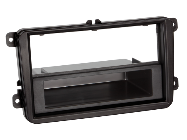 ACV 2-DIN fasadinis skydelis su kišene Seat / Skoda / VW juodas 100621