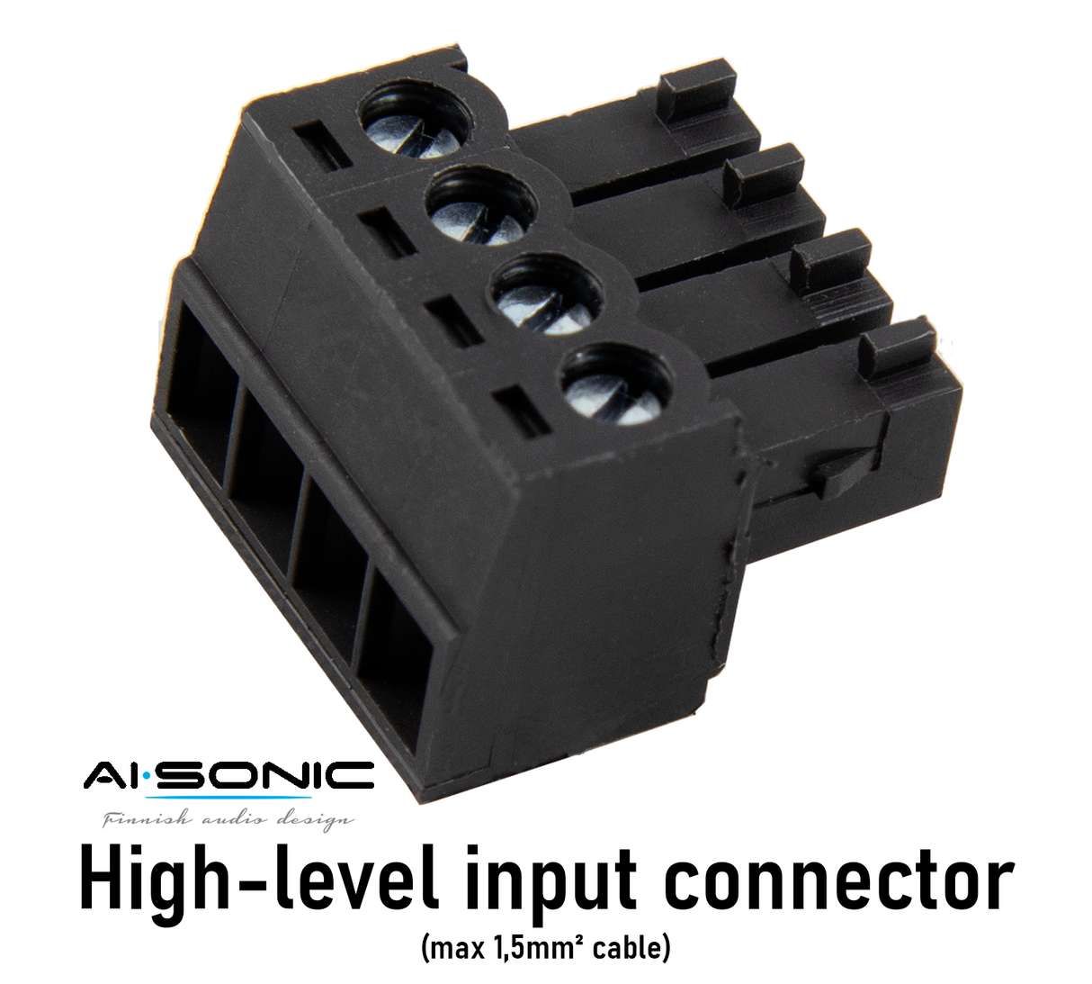 AI-SONIC S2-A1000.1 su S2-BASS KNOB - Aukšto lygio jungtis su laidų tvirtinimo varžtais
