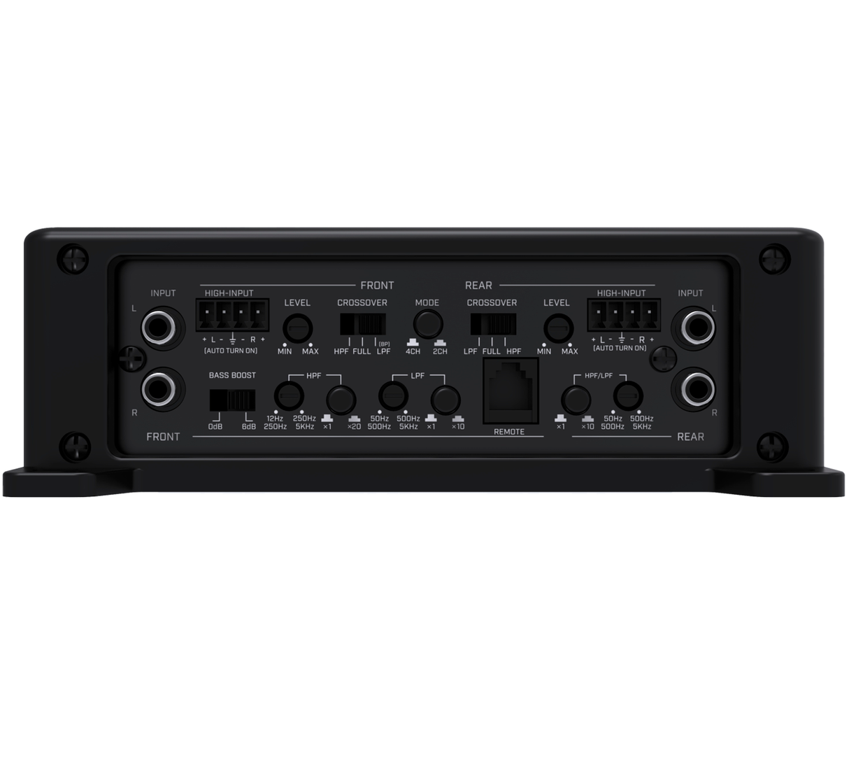 AI-SONIC S2-A100.4 - galinė panelė su visomis jungtimis ir valdikliais