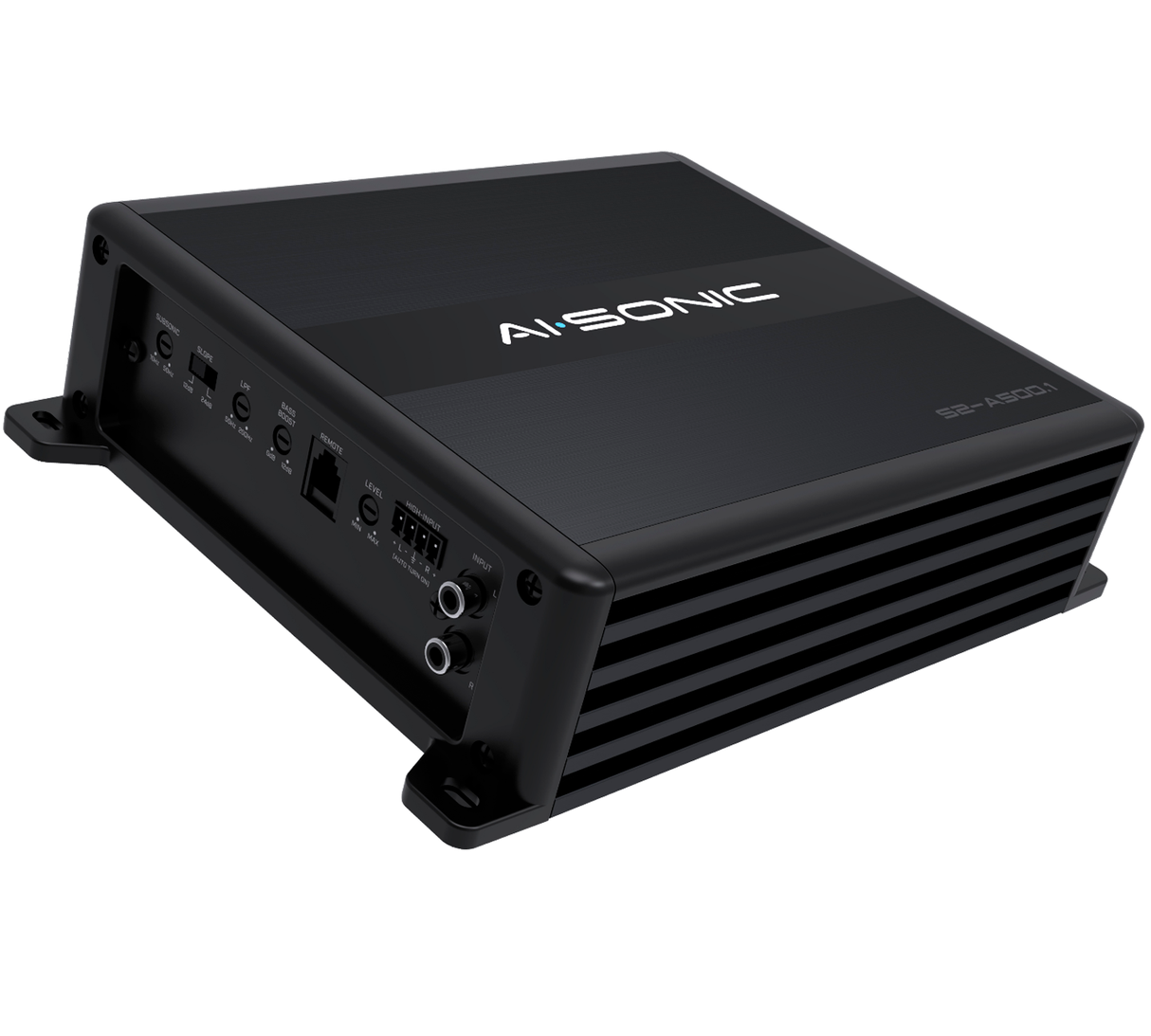 AI-SONIC S2-A500.1 su S2-BASS KNOB - šoninė panelė su aušinimo grioveliais