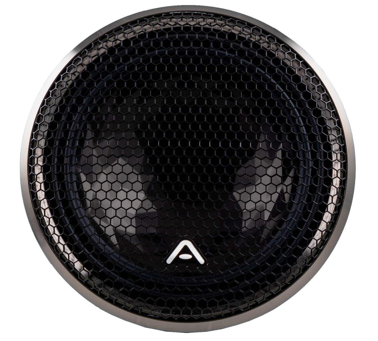 AI-SONIC SOLO 6 - Garsiakalbio grotelės su logotipu arti