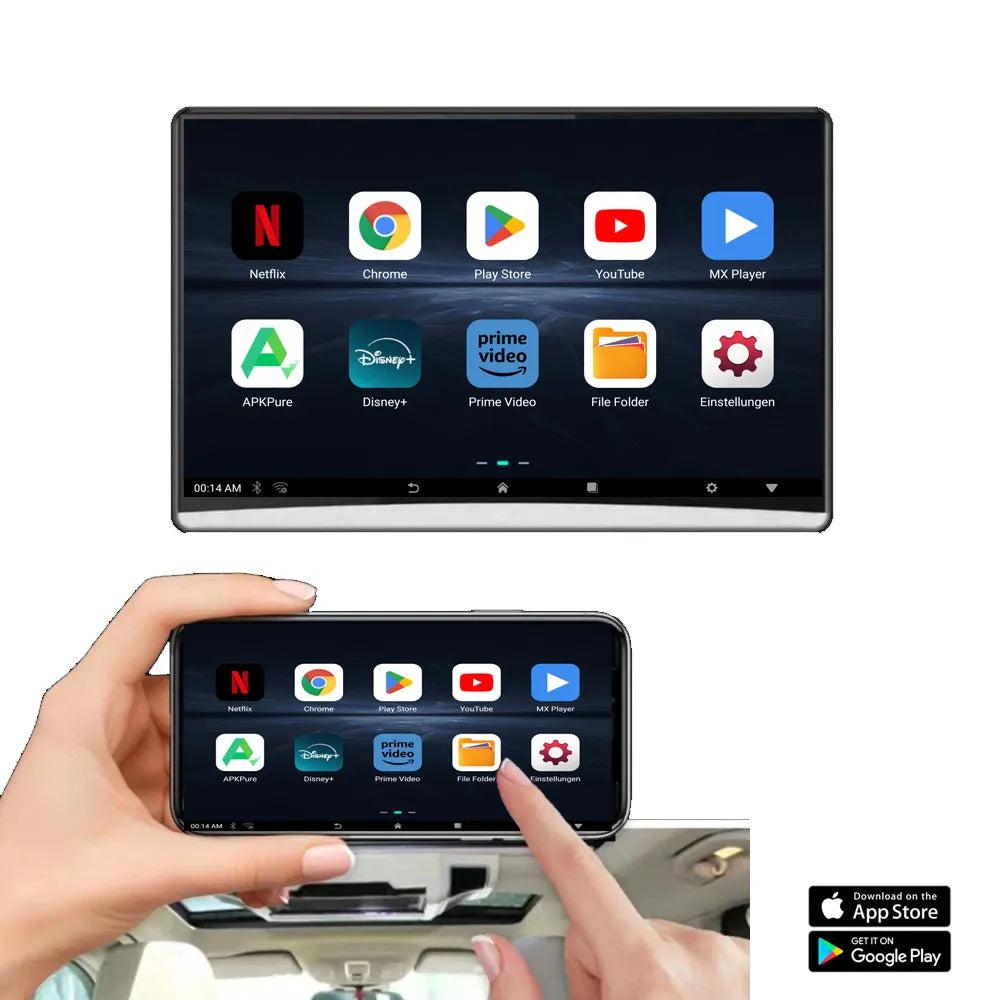 AMPIRE AMX125, 12.4" RSE Android automobilinis monitorius su HDMI