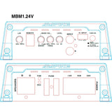 AMPIRE MBM 1.24V-3G - galinė panelė su jungtimis ir žymėjimais