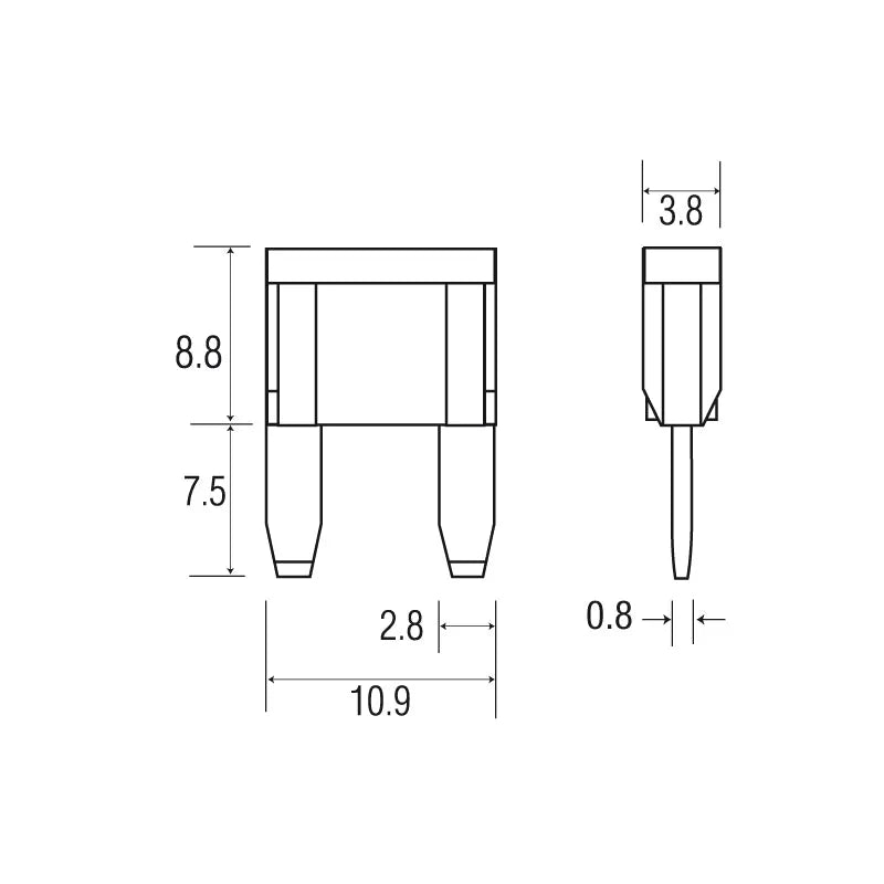 AMPIRE saugiklių šakotuvas, skirtas MINI plokščio kištuko saugikliui