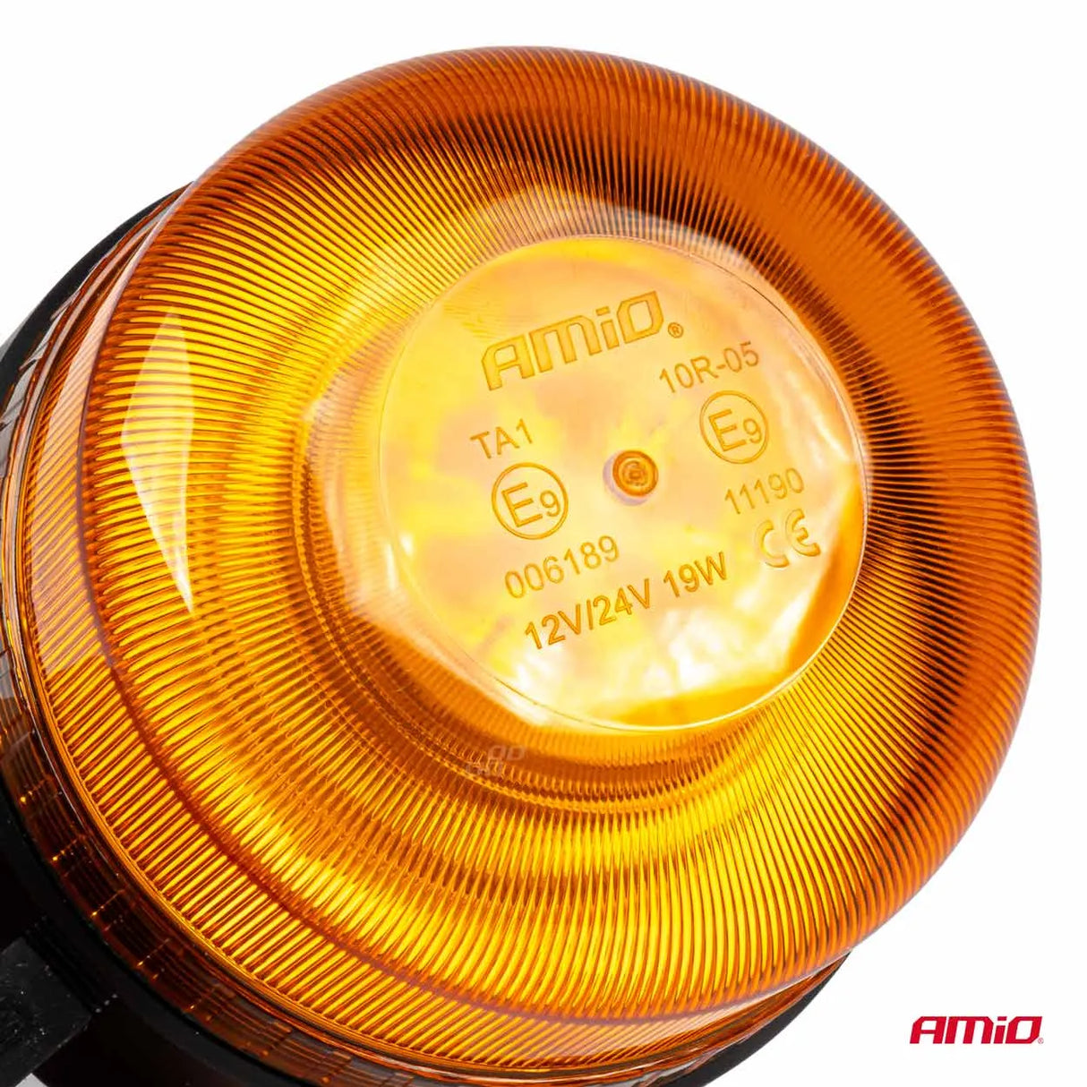 AMiO AMI-03932, belaidis LED švyturėlis su magnetu ir pulteliu, 12/24V - detalus užrašų vaizdas su sertifikatais