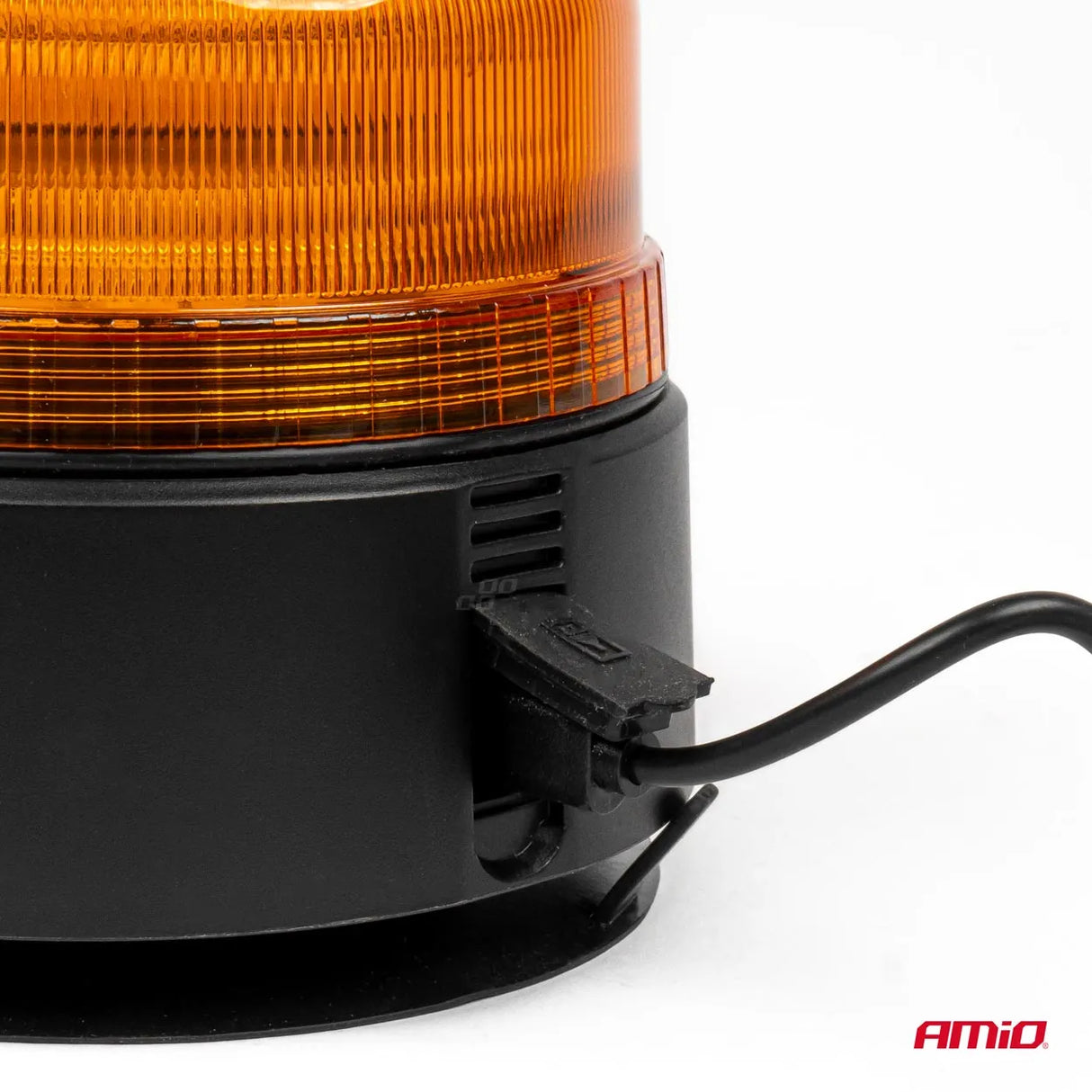 AMiO AMI-03932, belaidis LED švyturėlis su magnetu ir pulteliu, 12/24V - Šoninis vaizdas su laidu ir jungtimi