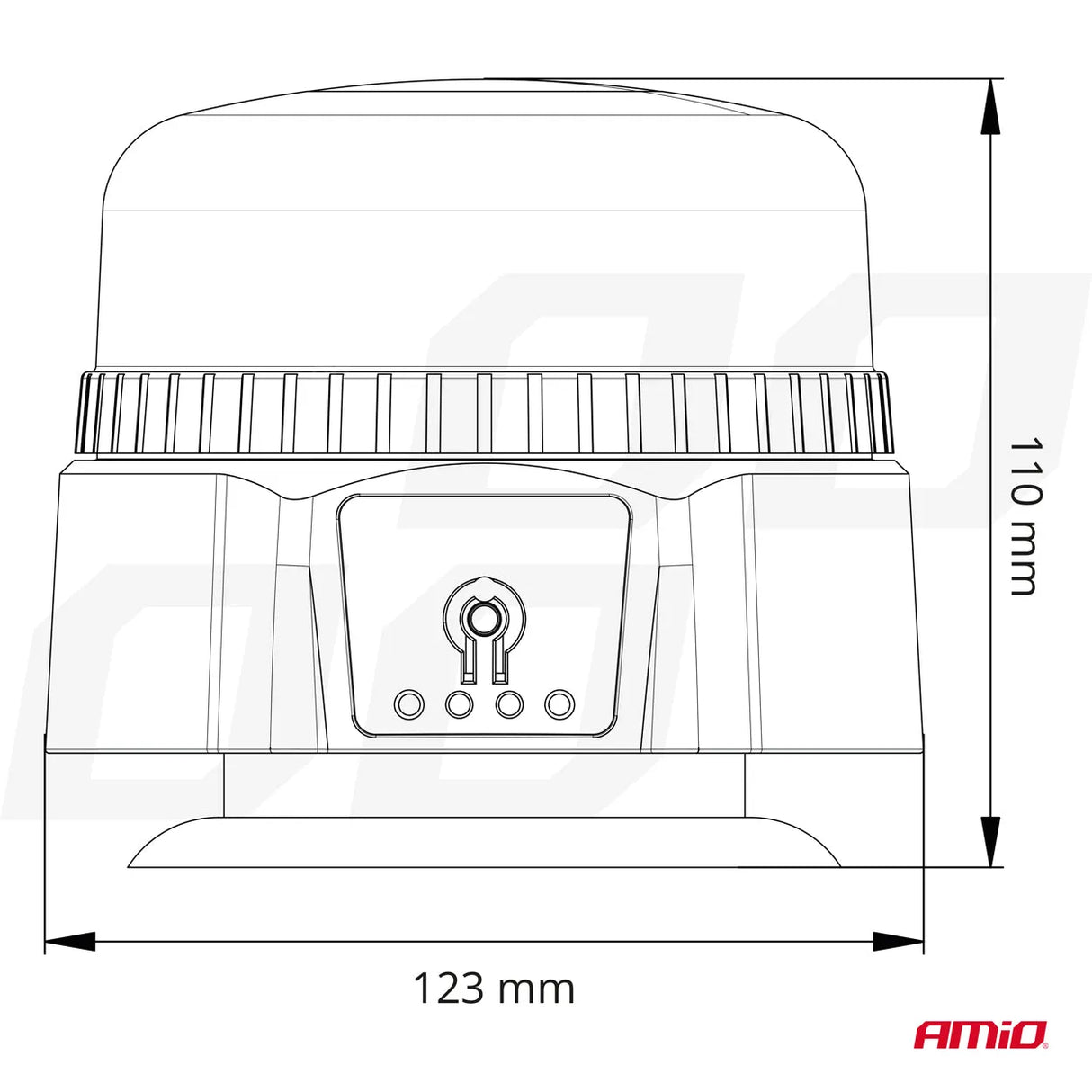 AMiO AMI-03932, belaidis LED švyturėlis su magnetu ir pulteliu, 12/24V - Matmenys ir jungties schema