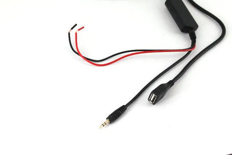 AUX įėjimo laidas, USB lizdas - 3.5mm kištukas, 15cm ilgis