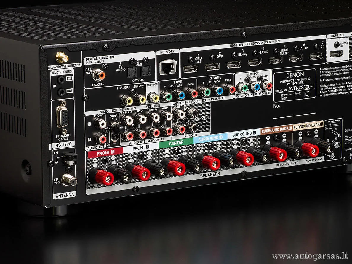 AV resyveris Denon AVR-X2500H 7.2 kanalo namų kino stiprintuvas 7x95W