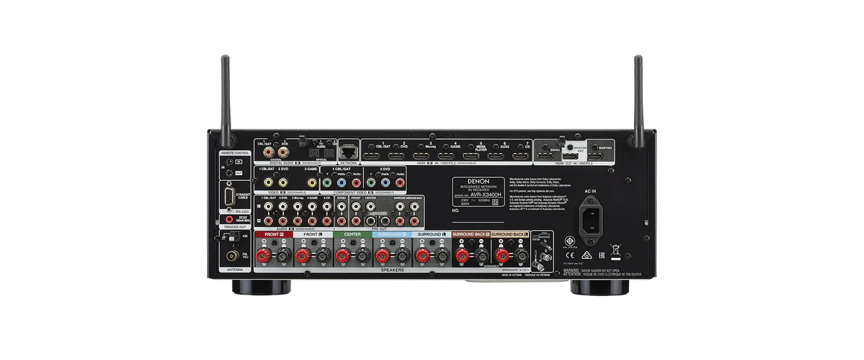 AV resyveris Denon AVR-X3400H 7.2 kanalo namų kino stiprintuvas 7x180W