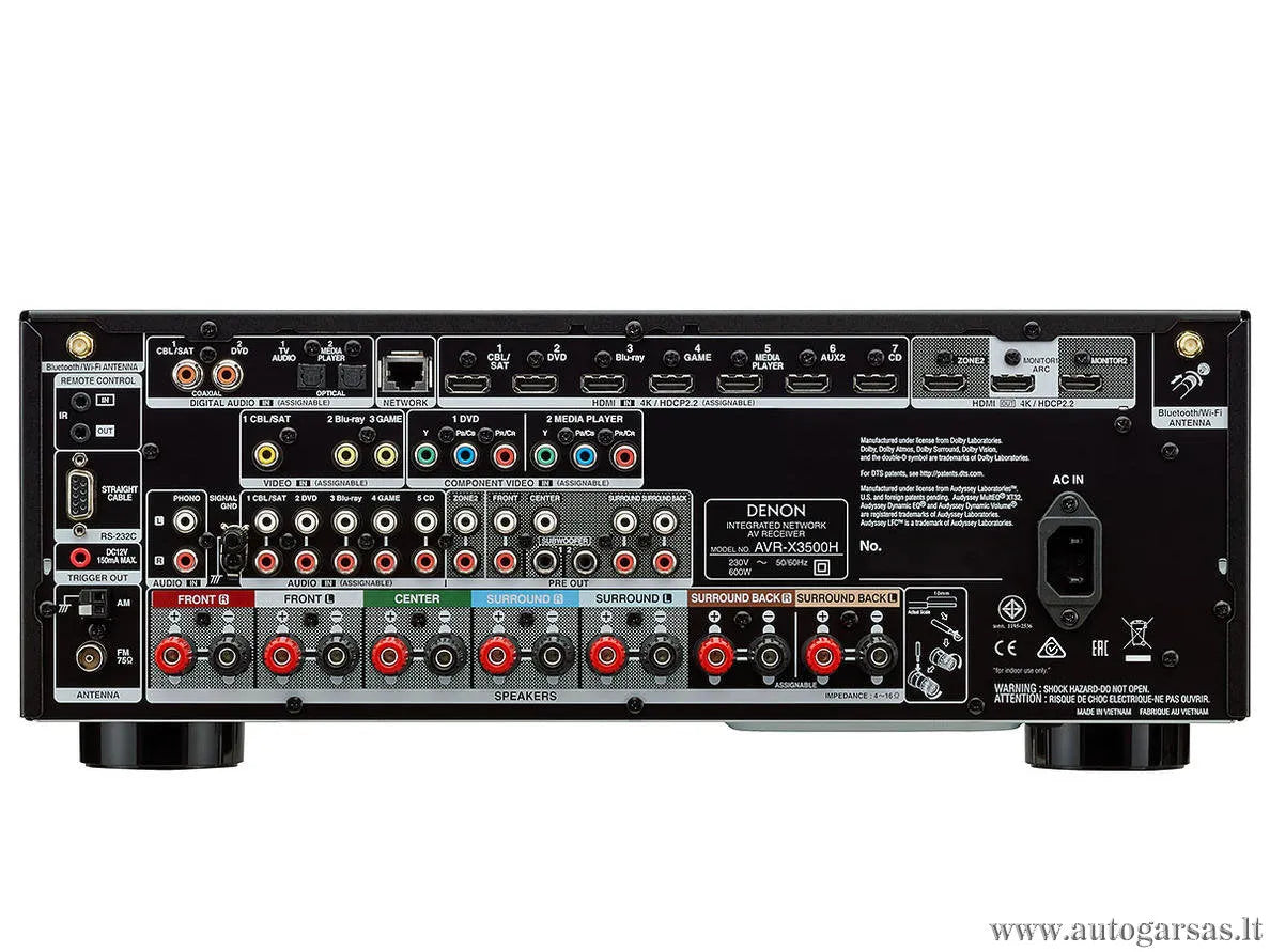 AV resyveris Denon AVR-X3500H 7.2 kanalo namų kino stiprintuvas 7x105W