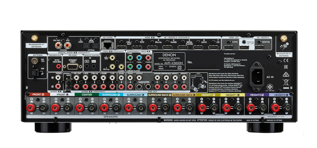 AV resyveris Denon AVR-X3600H 7.2 kanalo namų kino stiprintuvas 7x105W