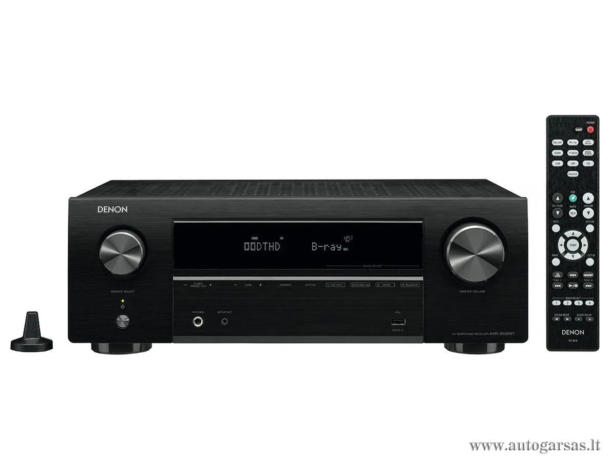 AV resyveris Denon AVR-X550BT 5.2 kanalo namų kino stiprintuvas 5x130W su Bluetooth