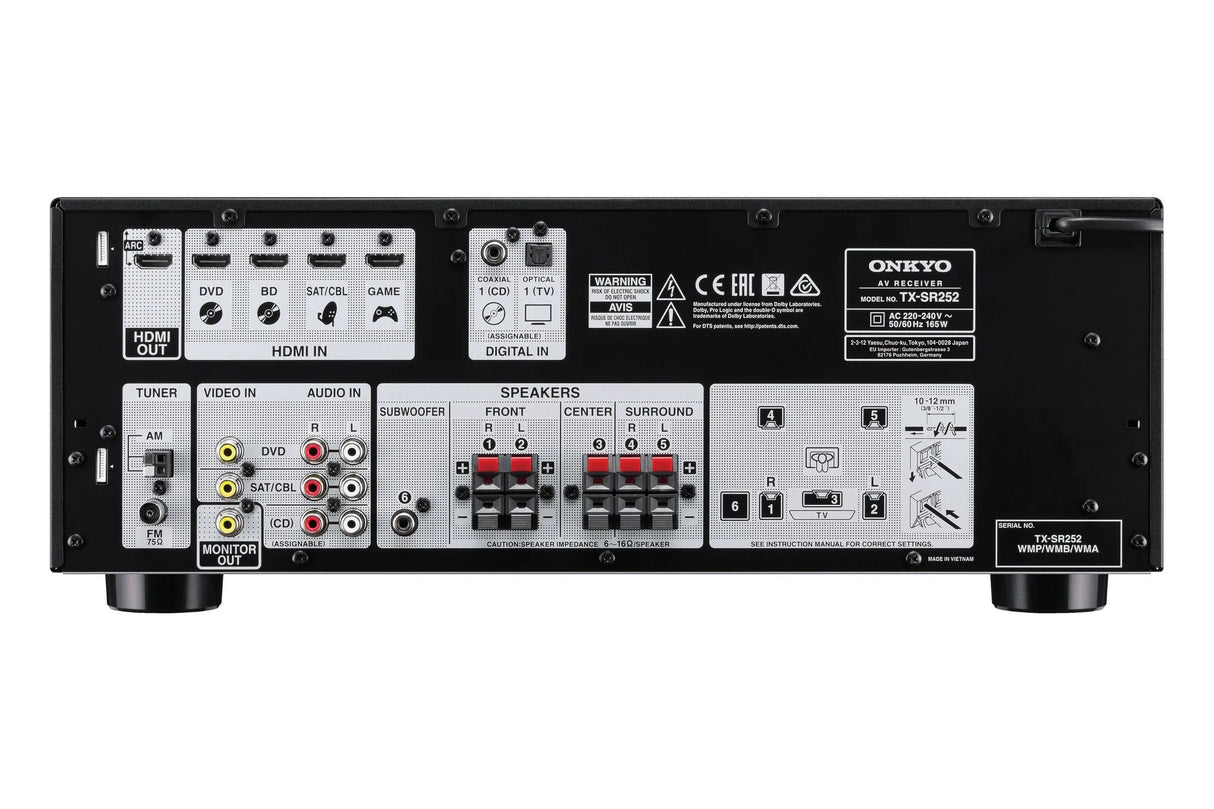 AV resyveris Onkyo TX-SR252 5.1, 5x100W