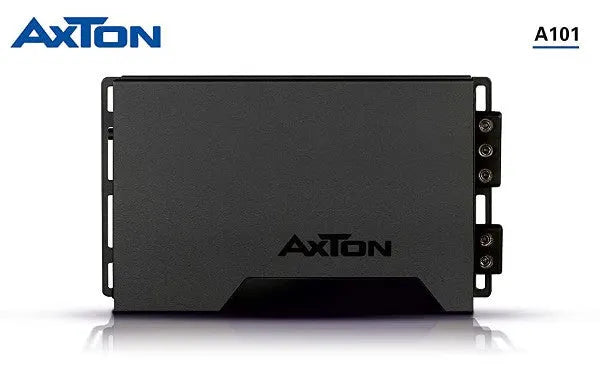 AXTON, A101 1-kanalo automobilinis garso stiprintuvas, 1x230W - šoninis vaizdas su jungtimis
