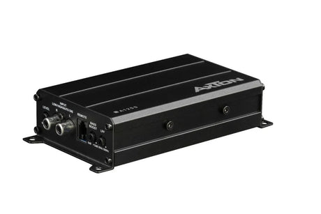 AXTON, A1250 1-kanalo automobilinis garso stiprintuvas, 1x150W - galinė panelė su jungtimis ir valdikliais