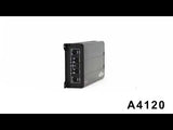 AXTON, A4120 4-kanalų automobilinis garso stiprintuvas, 4x60W - galinė panelė su jungtimis ir nustatymais