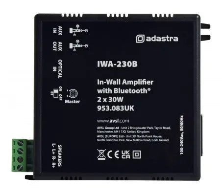 Adastra IWA230B, instaliacinis stereo stiprintuvas