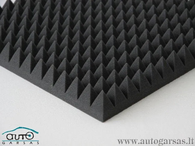 Akustinis porolonas „PIRAMIDĖS-F“ 1x1m su sertifikatu, lipnus