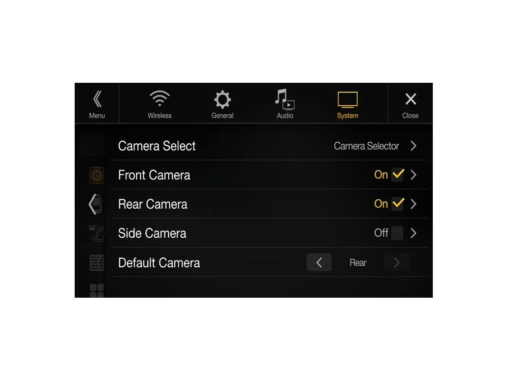 Alpine KCX-C250MC, kamerų perjungimo interfeisas