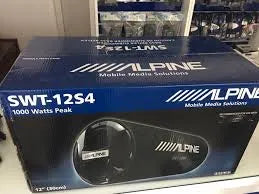 Alpine SWT-12S4, 1000W 12“ (30cm) žemų dažnių garsiakalbis cilindrinėje ventiliuojamoje dėžėje