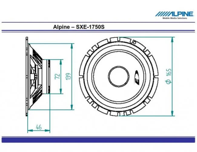 Alpine SXE-1750S, komponentiniai garsiakalbiai automobiliui