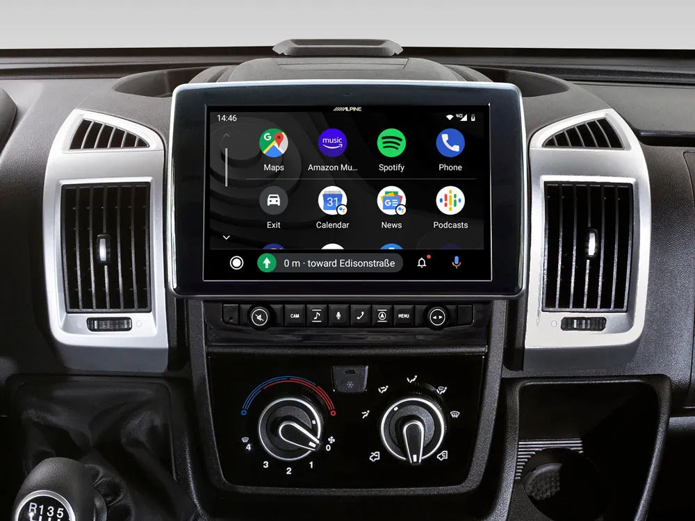 Alpine X903D-DU, automobilinė multimedija su navigacija, Apple CarPlay ir Android Auto - prietaisų skydelis su navigacijos ekranu