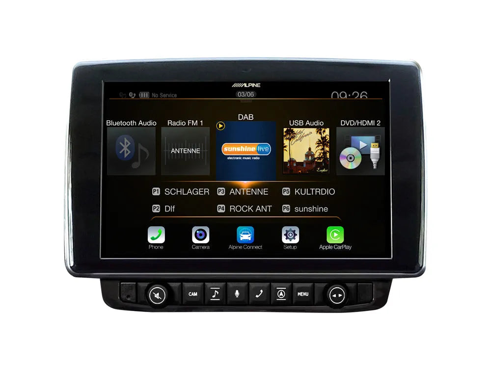 Alpine X903D-DU, automobilinė multimedija su navigacija, Apple CarPlay ir Android Auto