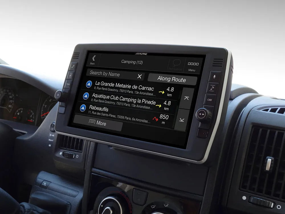 Alpine X903D-DU2, automobilinė multimedija su navigacija, Apple CarPlay ir Android Auto - Navigacijos ekranas su maršrutų sąrašu