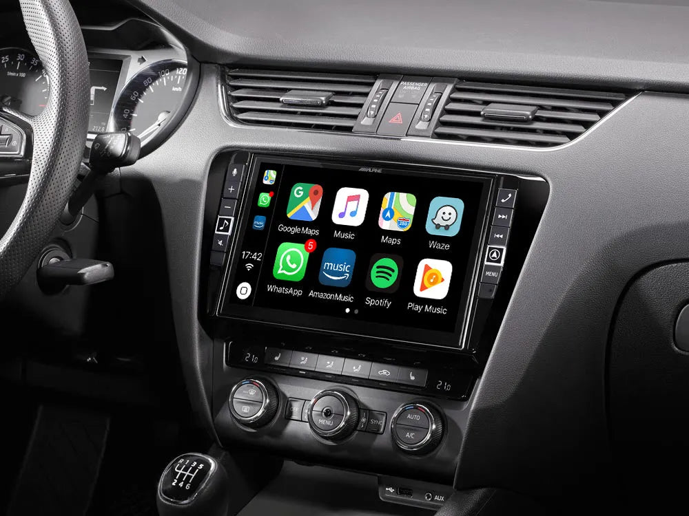 Alpine X903D-OC3, automobilinė multimedija- navigacija su TomTom žemėl - ekranas su programėlėmis ir vairas