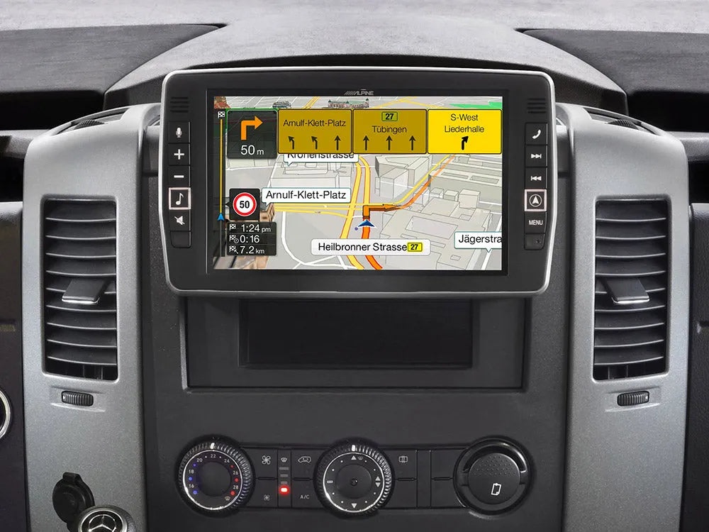 Alpine X903D-S906, automobilinė multimedija su navigacija, Apple CarPlay ir Android Auto - šoninis valdymo skydelis su mygtukais