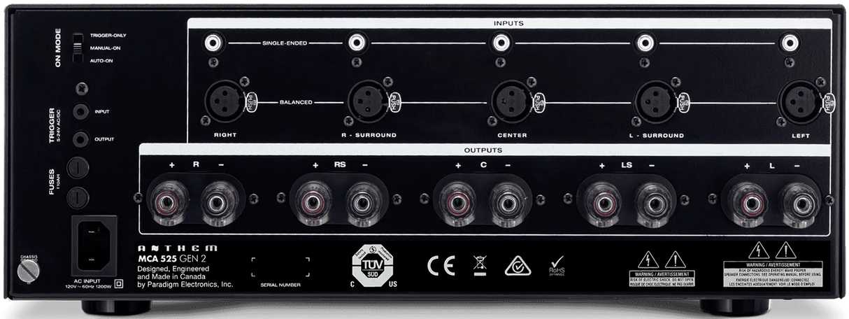 Anthem MCA 525, galios stiprintuvas