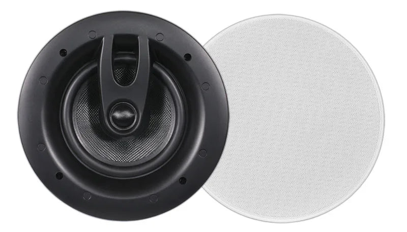 Arylic Wireless Stereo Amplifier A50+ ir System One IC670, stereo komplektas montuojamas į lubas - Garsiakalbis su grotelėmis ir tvirtinimo detalėmis