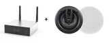 Arylic Wireless Stereo Amplifier A50+ ir System One IC670, stereo komplektas montuojamas į lubas