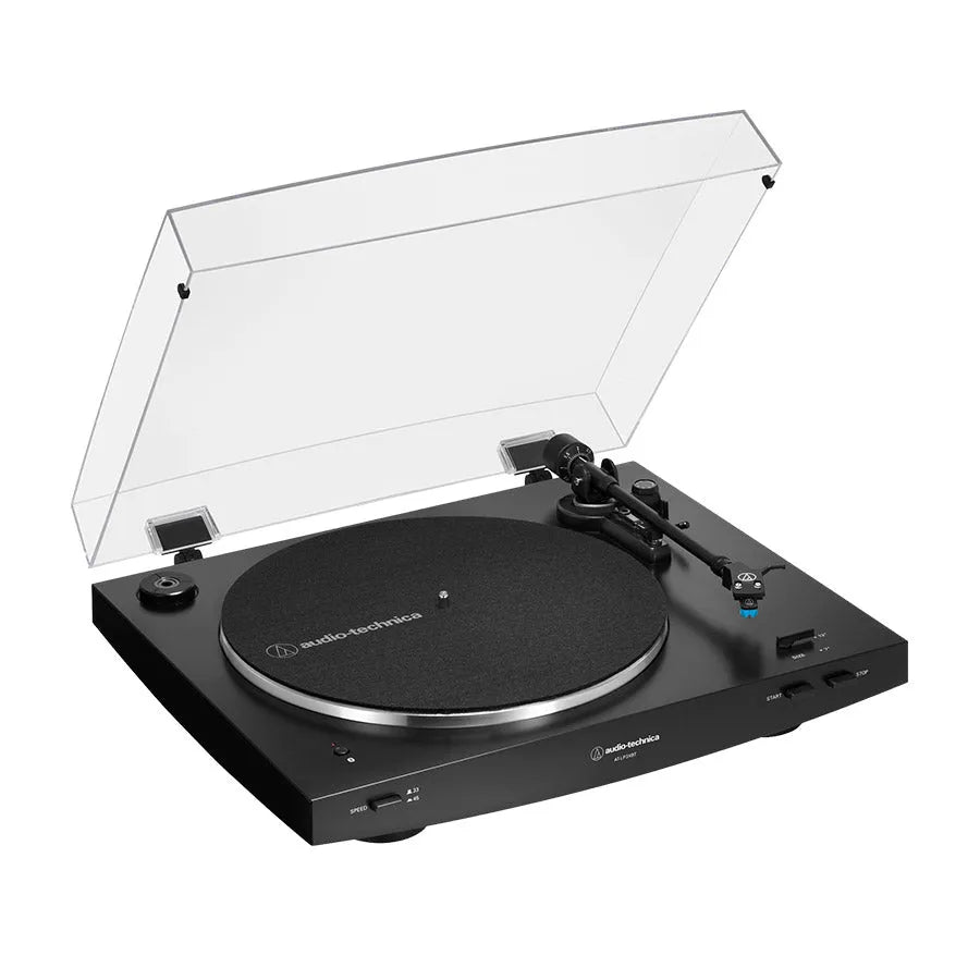 Audio-Technica AT-LP3XBT, automatinis patefonas su Bluetooth 5.2 - šoninis vaizdas su mygtukais