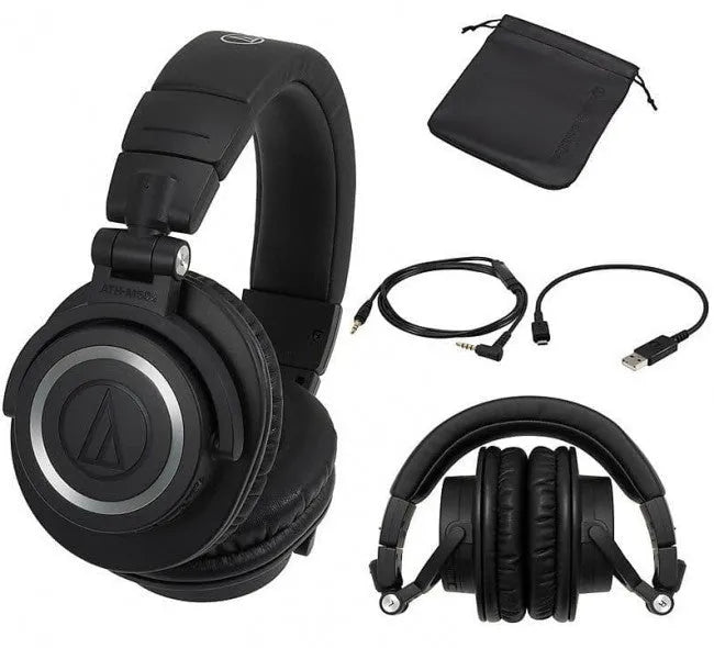 Audio-Technica ATH-M50xBT, Over-Ear belaidės ausinės - Sulankstytos ausinės, laidai ir dėklas