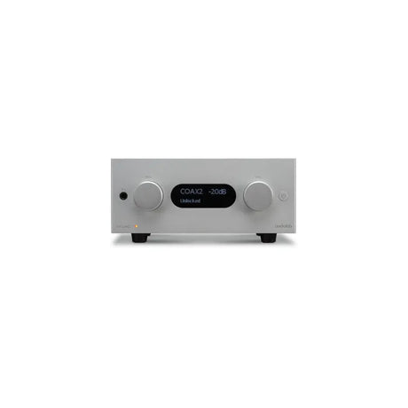 Audiolab M-DAC+, ausinių stiprintuvas ir D/A keitiklis - Priekinė panelė su ekrano ir valdymo elementais