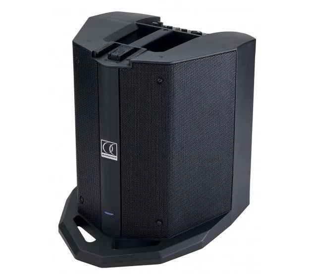 Audiophony MOJO500LINE, nešiojama garso sistema - viršutinė dalis su jungtimis ir pagrindas
